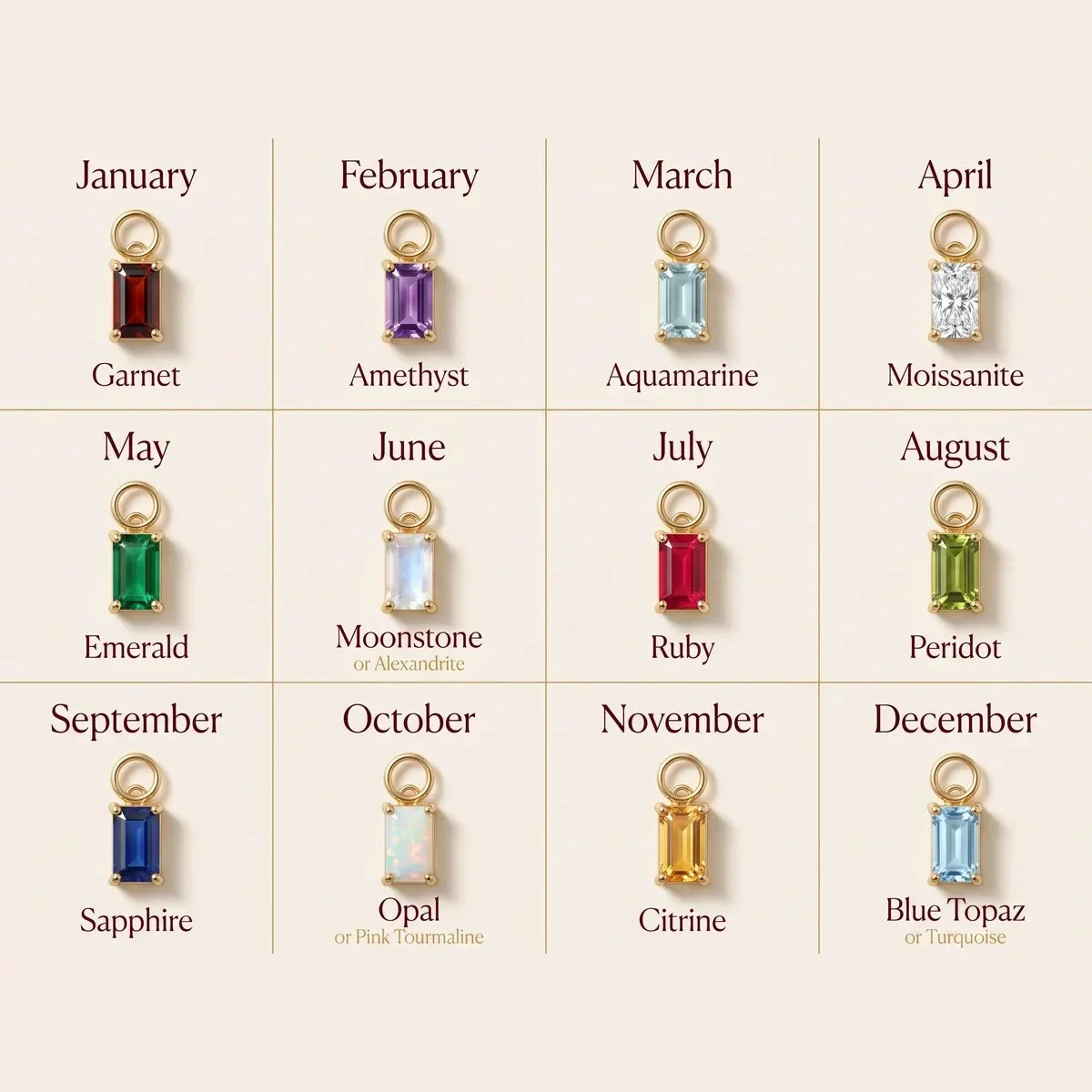 Initial & Birthstone Necklace